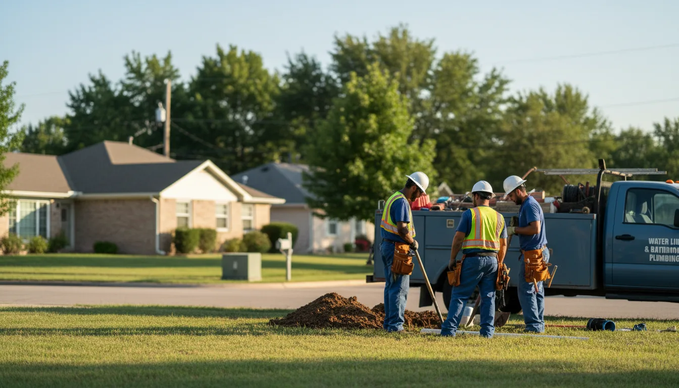 Residential water line and bathroom plumbing service in Pleasantville, PA